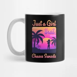 Just a Girl that Chases Sunsets, Best retro vintage Photographer gift Mug